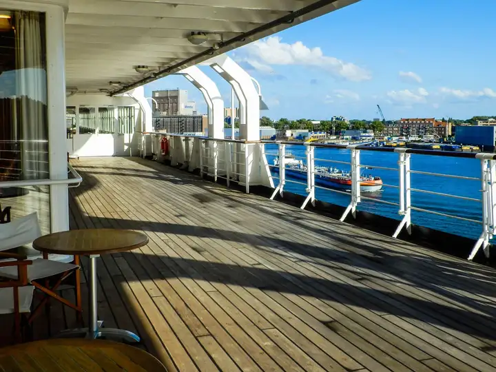 SS Rotterdam cruise ship hotel - view from deck