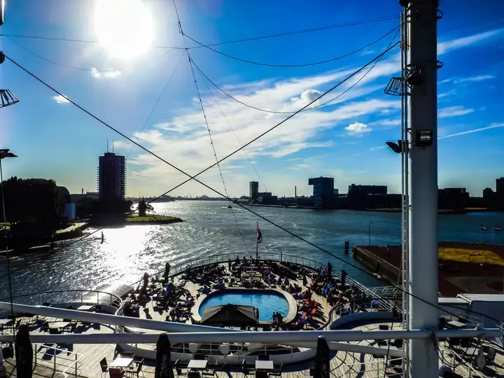 SS Rotterdam cruise ship hotel - view from above