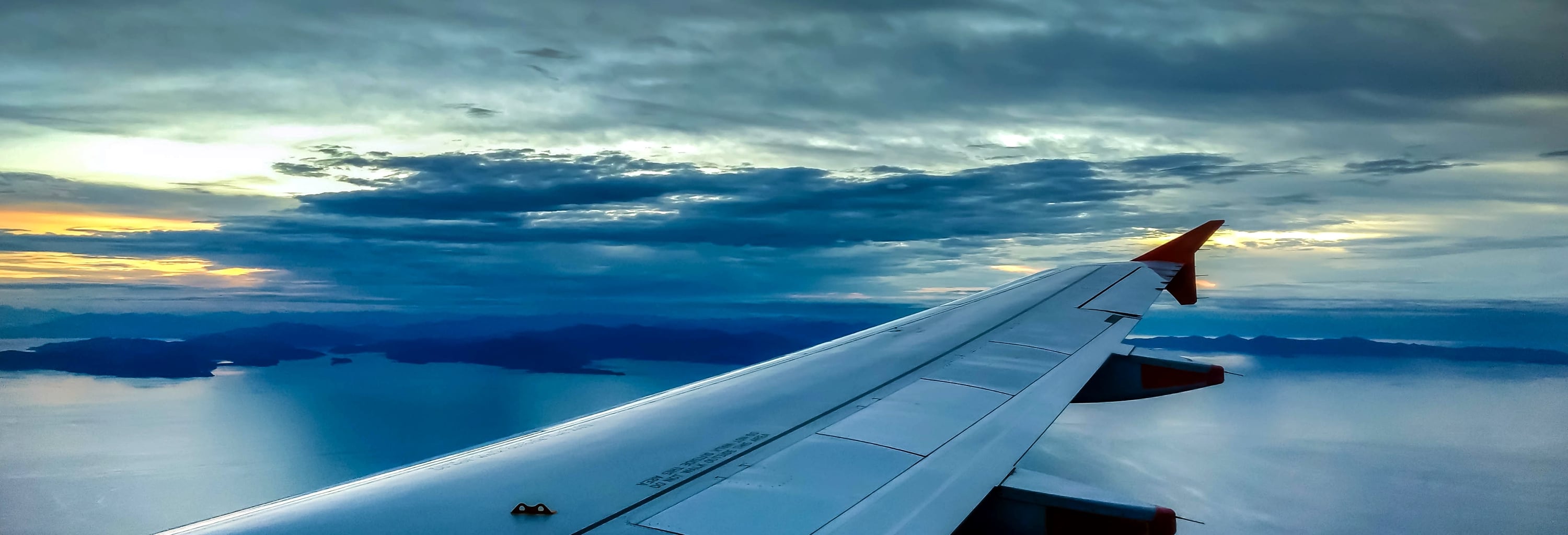 Landing at sunset
