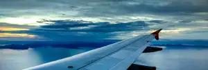 Landing at sunset