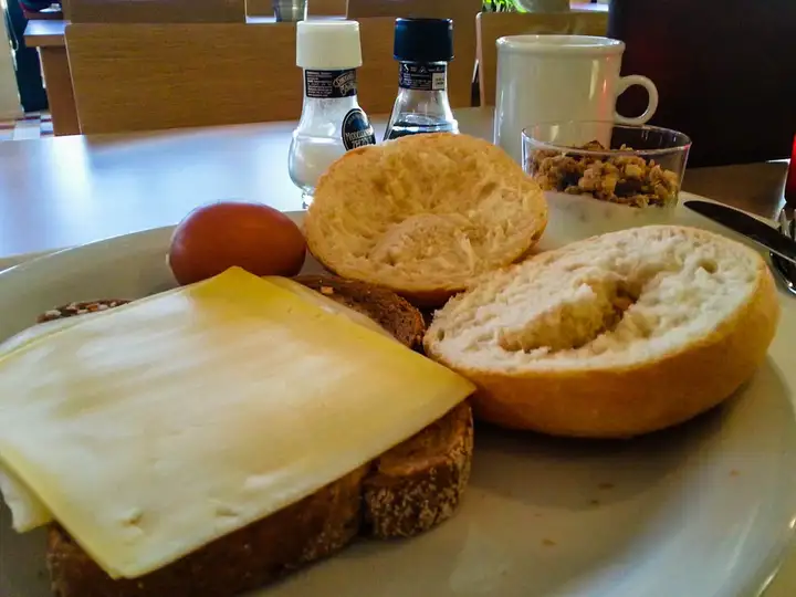 Breakfast at hostel in Maastricht