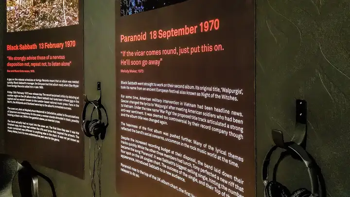 Listen to the music at Black Sabbath Exhibition in Birmingham