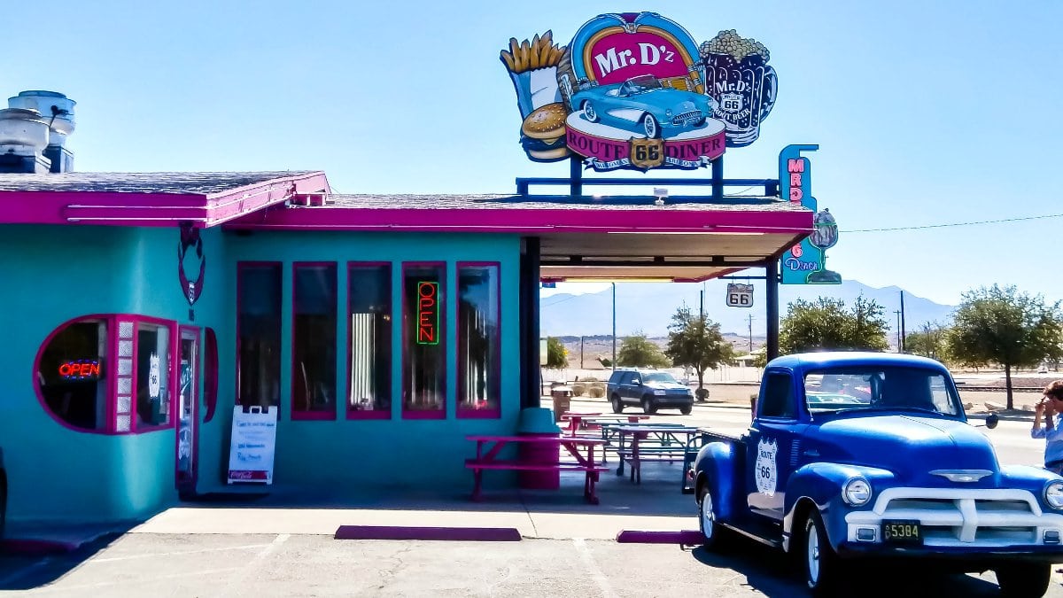 Classic USA road trip stop at a diner