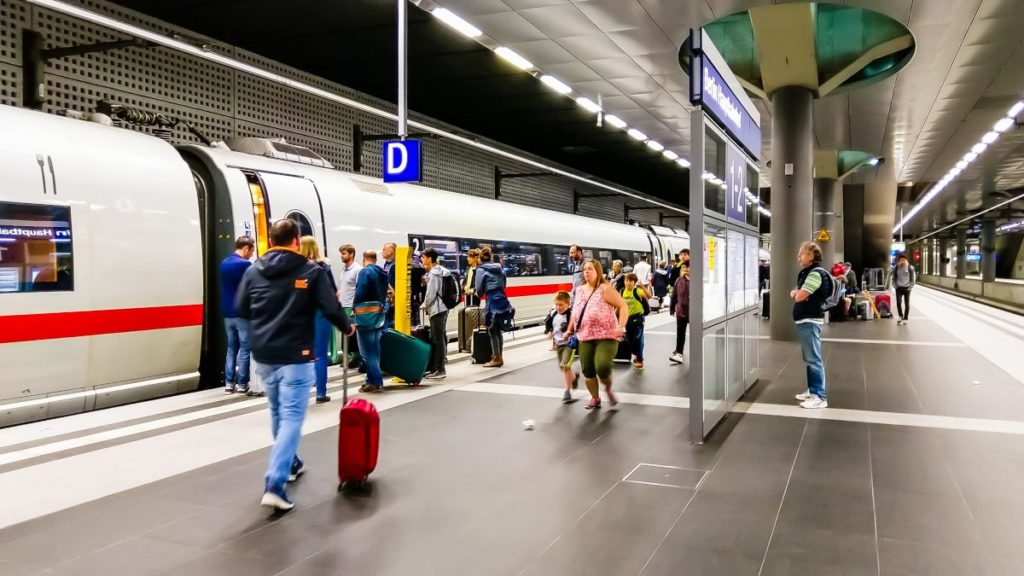 Boarding train in Germany