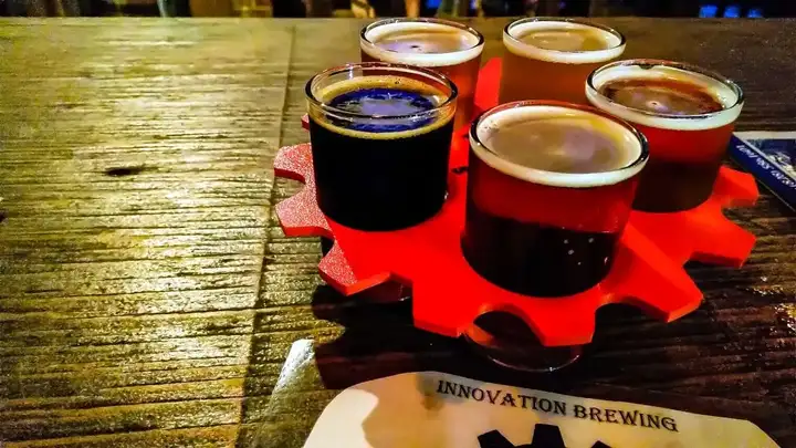 Tasting flight at Innovation Brewing