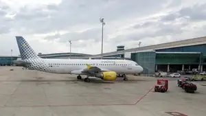 Vueling plane at Barcelona airport