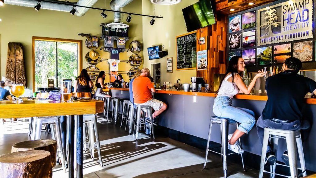 Bar at Swamp Head Brewery