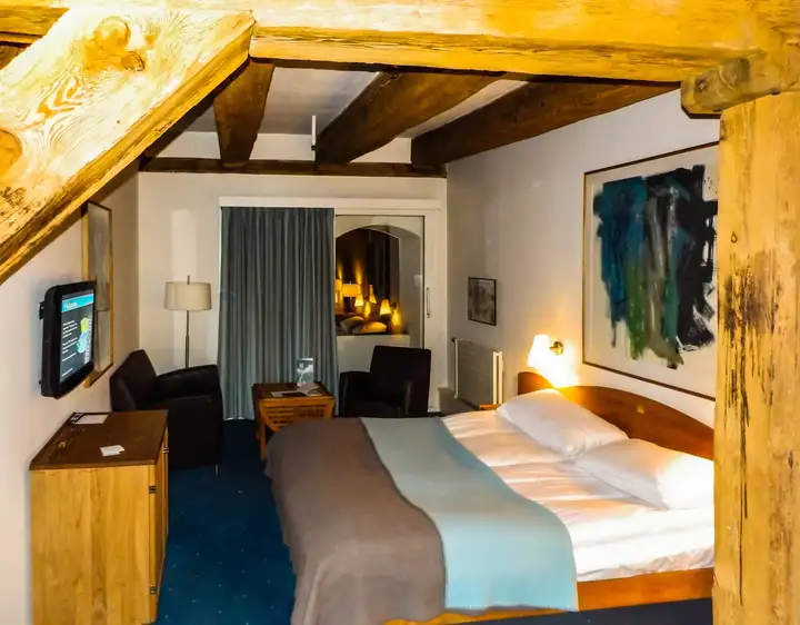 Rustic hotel room