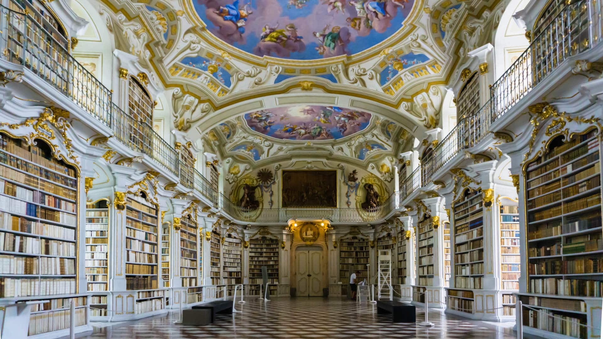 Classic view of Admont Library in Austria