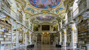 Classic view of Admont Library in Austria