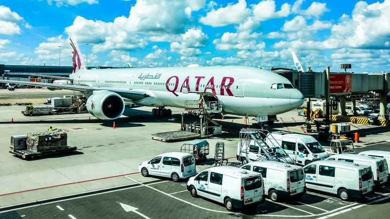 Airplane getting ready for departure