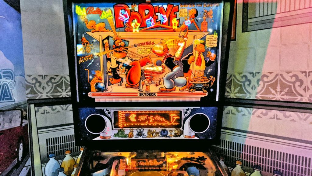 Popeye Pinball at the National Video Game Museum in Holland