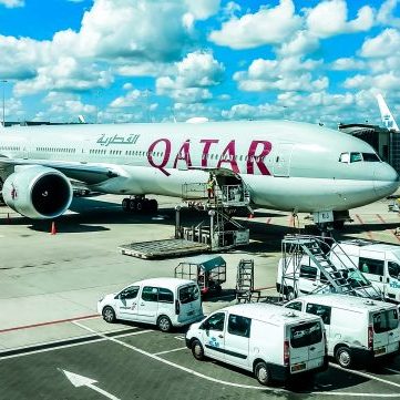 Airplane getting ready for departure